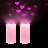 XingsLight Valentines heart projector candle delivers pink heart patterns for romantic nights