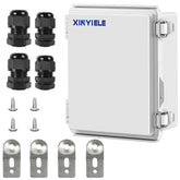 XINYIELE waterproof junction box outdoors with hinged cover for reliable protection.