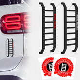 XNBXYS Widdle Wadder ladders attached to car with magnetic hold, no paint marks.