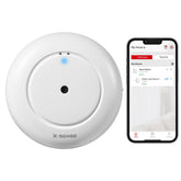 X-Sense SWS51 leak sensor front view with dual-top and four-bottom probes for early detection