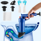 Xteamo toilet plunger in use clears a blocked toilet quickly and safely