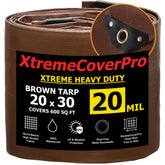 XTREMECOVERPRO 20x30 brown tarp shielding outdoor gear