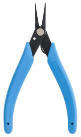 XURON 450S tweezers with serrated jaws for secure wire handling in electronics and jewelry.