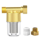 XWSFLOW washing filter front view highlighting durable copper-brass body for protection