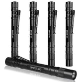 XY ZONE 5-pack LED pen flashlight with pocket clip for portable use.