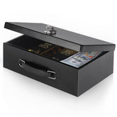 Xydled Fire Safe Box front view shows sturdy steel construction for valuables