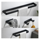 YACVCL matte black bathroom hardware set wall-mounted for cohesive modern style.