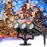 YAGOPAL Christmas Snowflake Projector 360° maps festive snowflakes across your yard.