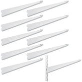 Yalikop white 11.5-inch adjustable shelf brackets for double-track systems.