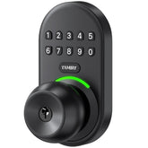 Yamiry keypad smart door knob lock front view for secure entry