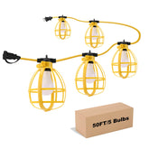 Yaoledly 50ft construction string lights illuminate jobsites with bright daylight-like light.