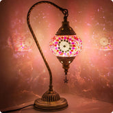 Yarra-Decor Turkish Moroccan lamp with bronze base adds warm, elegant atmosphere.
