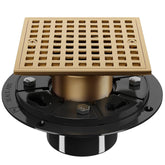 Yaseingoo square 4in champagne bronze shower drain top view with premium look