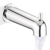 YASINU 7-Inch slip-on tub spout with diverter in chrome improves water control for bathtubs.