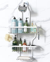 YASONIC shower caddy over head setup keeps bottles organized and within reach