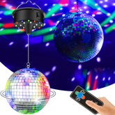YCCOKJJ disco ball 6-inch mirror ball lights up retro party.