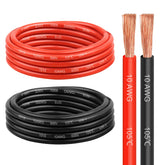 YDDECW 10 AWG wire in black and red, 10 ft, ideal for quick, reliable low-voltage connections.
