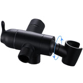 YDmeet matte black shower arm diverter shows durable brass build for reliable flow control.