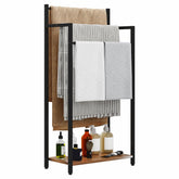 yeavs freestanding towel rack with a 3-tier ladder and rustic shelf for towels