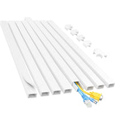 Yecaye Cord Hider 113in kit mounted on wall reduces cable clutter