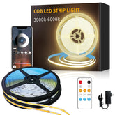 Yeewhale COB LED strip 100ft warm white for ambient room lighting.
