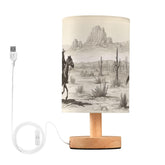 YEGAME Western Cowboy bedside lamp base showcases stable wood base for sturdy nighttime lighting.