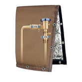 Yehchi backflow insulated cover on pipe protects against winter freezes and heat loss.