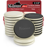 Yelanon furniture sliders pack shows 20-piece set for carpet protection and easy moves.