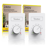 YeloDeer 2pcs baseboard thermostat front view for precise room comfort
