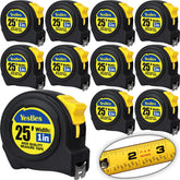 YesBes 25ft tape measure with 1/8 inch fractions for quick, accurate readings