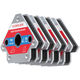 YESWELDER 50 lb welding magnet four-pack showing strong holding force for stable setups