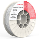 YESWELDER flux core wire spool on a durable ABS reel for easy transport.