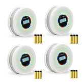 Yfwsrecinoe 4-pack dual sensor detector front view with LCD displaying CO levels