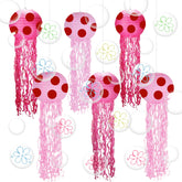 YHJIG 8-inch pink jellyfish paper lanterns for vibrant under-the-sea decor.
