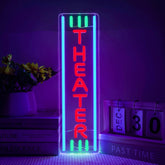 YHOPESPZ Theater Neon Sign front view adds retro cinema charm to your home theater
