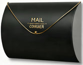Yielycan black wall-mount mailbox front view with modern design and generous capacity