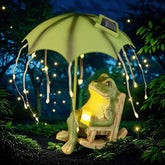 yiilead frog garden statue outdoor lighting enhances patio evenings