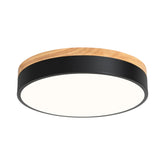 Yiisem dimmable wood LED flush mount round silhouette for versatile lighting