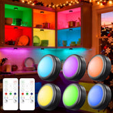 Yiliaw LED puck light with remote control for easy adjustments