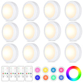Yiliaw LED puck lights 12-pack ready for quick installation on cabinets
