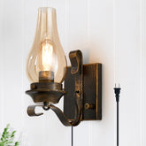 Yisuro amber glass wall sconce provides warm ambient lighting for living rooms