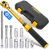 YIYEIE magnetic spark plug socket set with torque wrench for precise torque in tight spaces.