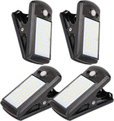 YJFWAL clip-on solar light with 40 LEDs for bright outdoor illumination.
