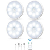 YLXS motion sensor puck light with remote for hands-free night illumination