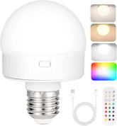 Yochoice rechargeable lightbulb with remote control for easy lighting setup