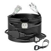 Yodotek 25ft four-outlet outdoor extension cord with weatherproof protection