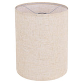 YoflowX beige linen tall drum lampshade with top and bottom sizes for secure fit