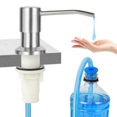 YOFOCOO brushed-nickel kitchen soap dispenser front view, durable finish for daily use.
