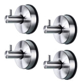 YOHOM vacuum suction hooks in brushed stainless steel for shower organization.