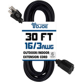 Yojoe 30ft extension cord outdoors with weatherproof protection for reliable power.